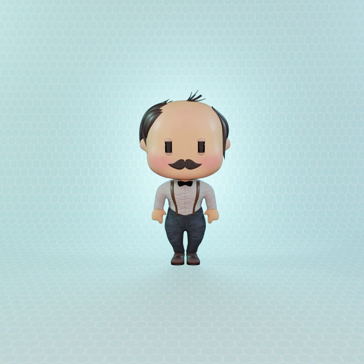 Cute civilian boys pack Low-poly 3D model_1