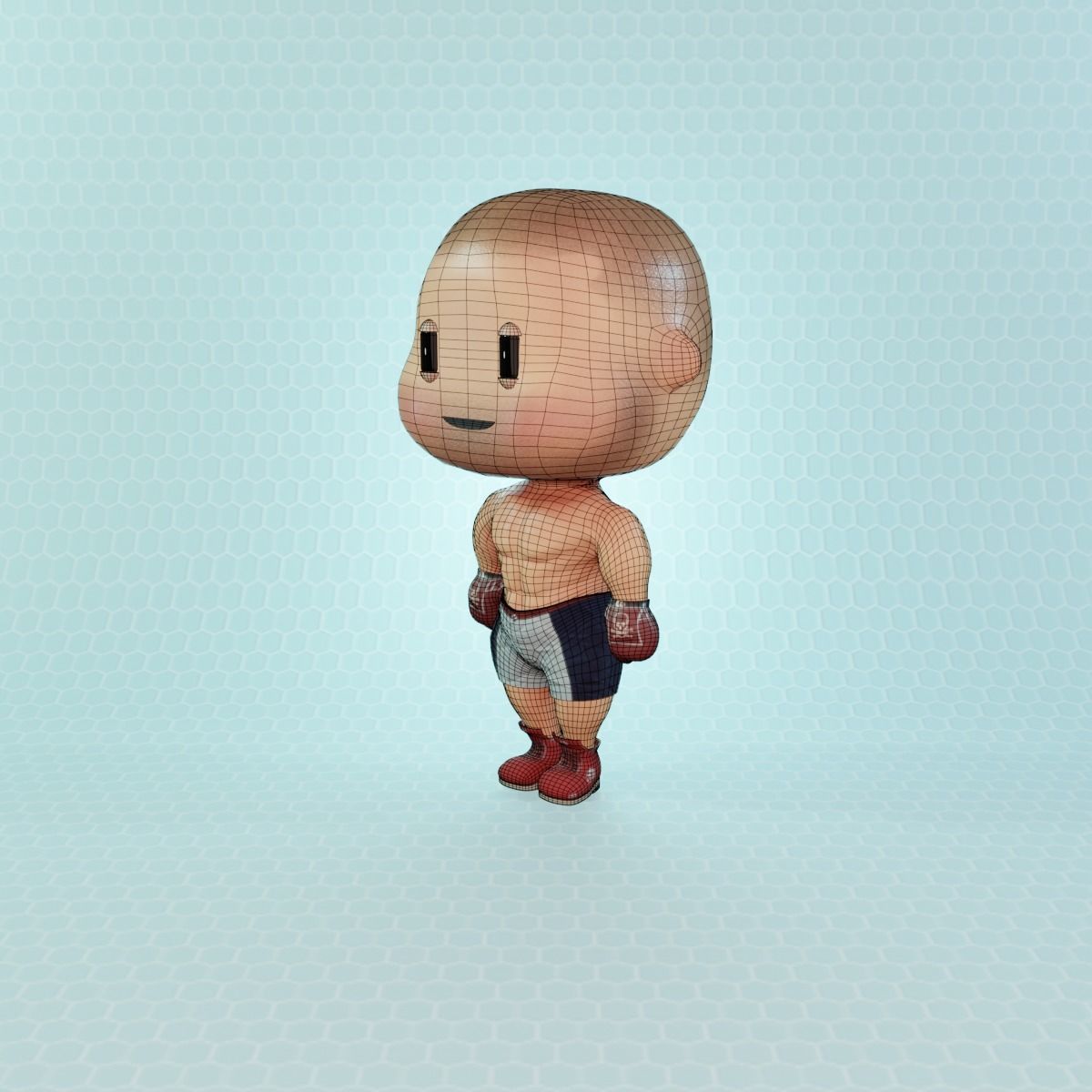 Cute civilian boys pack Low-poly 3D model_6