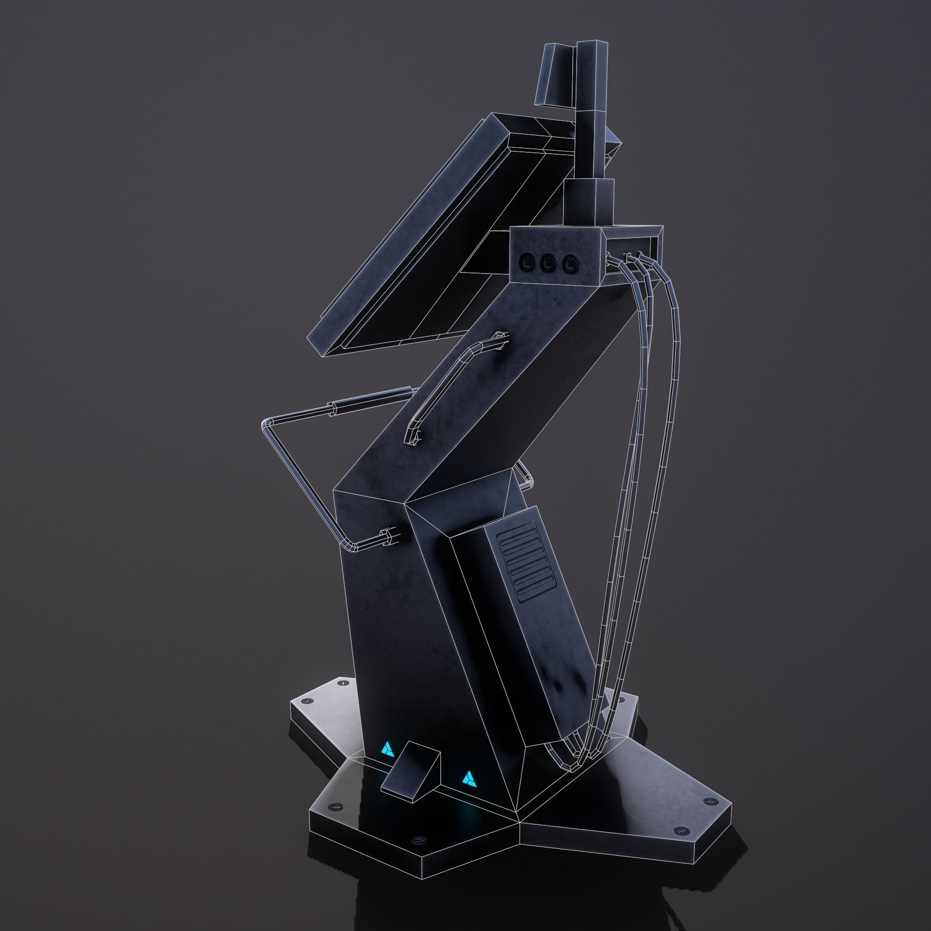 Sci-Fi Console-Computer Low-poly 3D model_7
