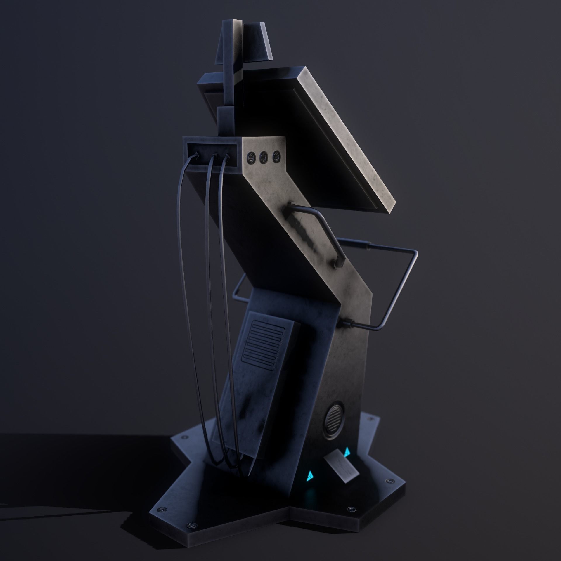 Sci-Fi Console-Computer Low-poly 3D model_4