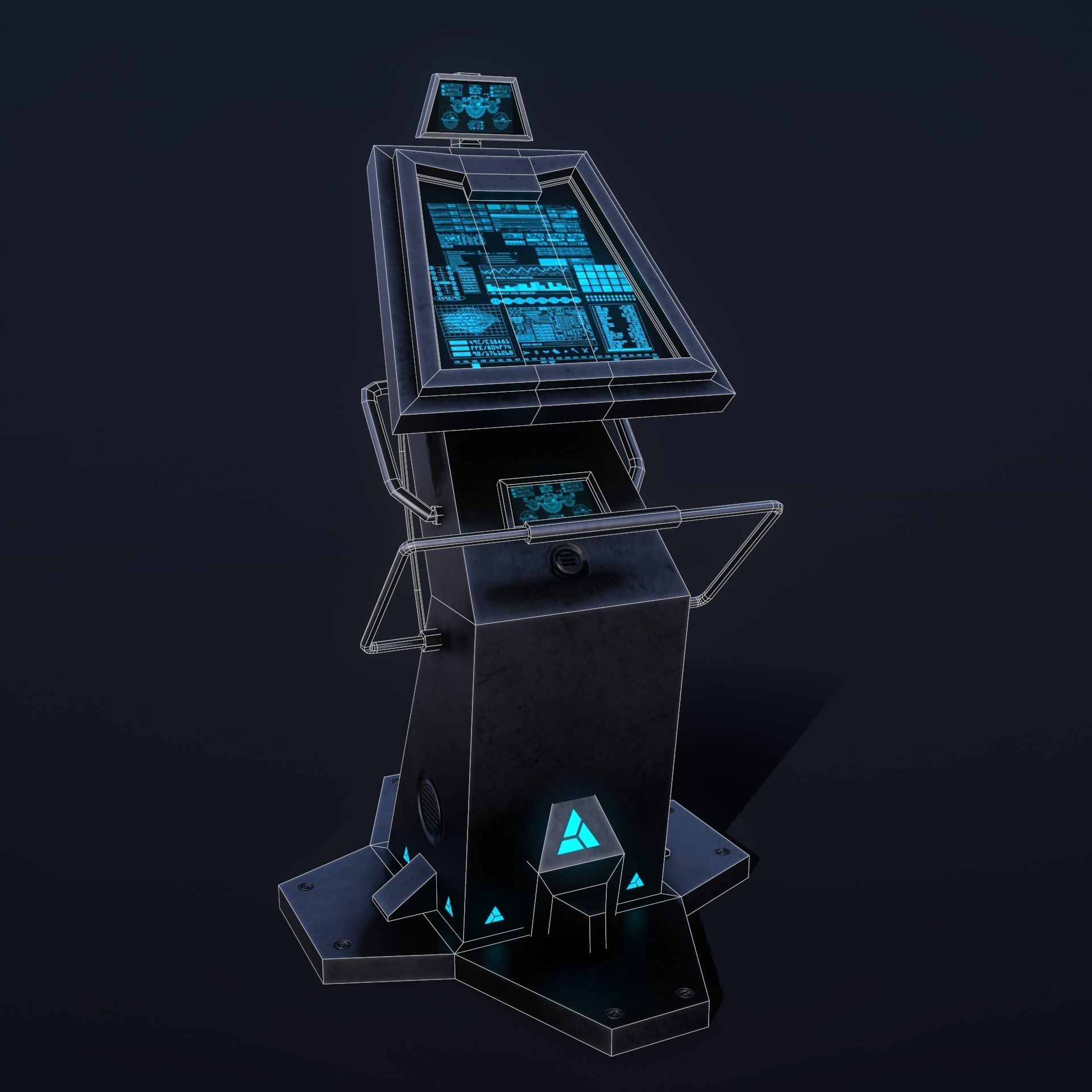 Sci-Fi Console-Computer Low-poly 3D model_6