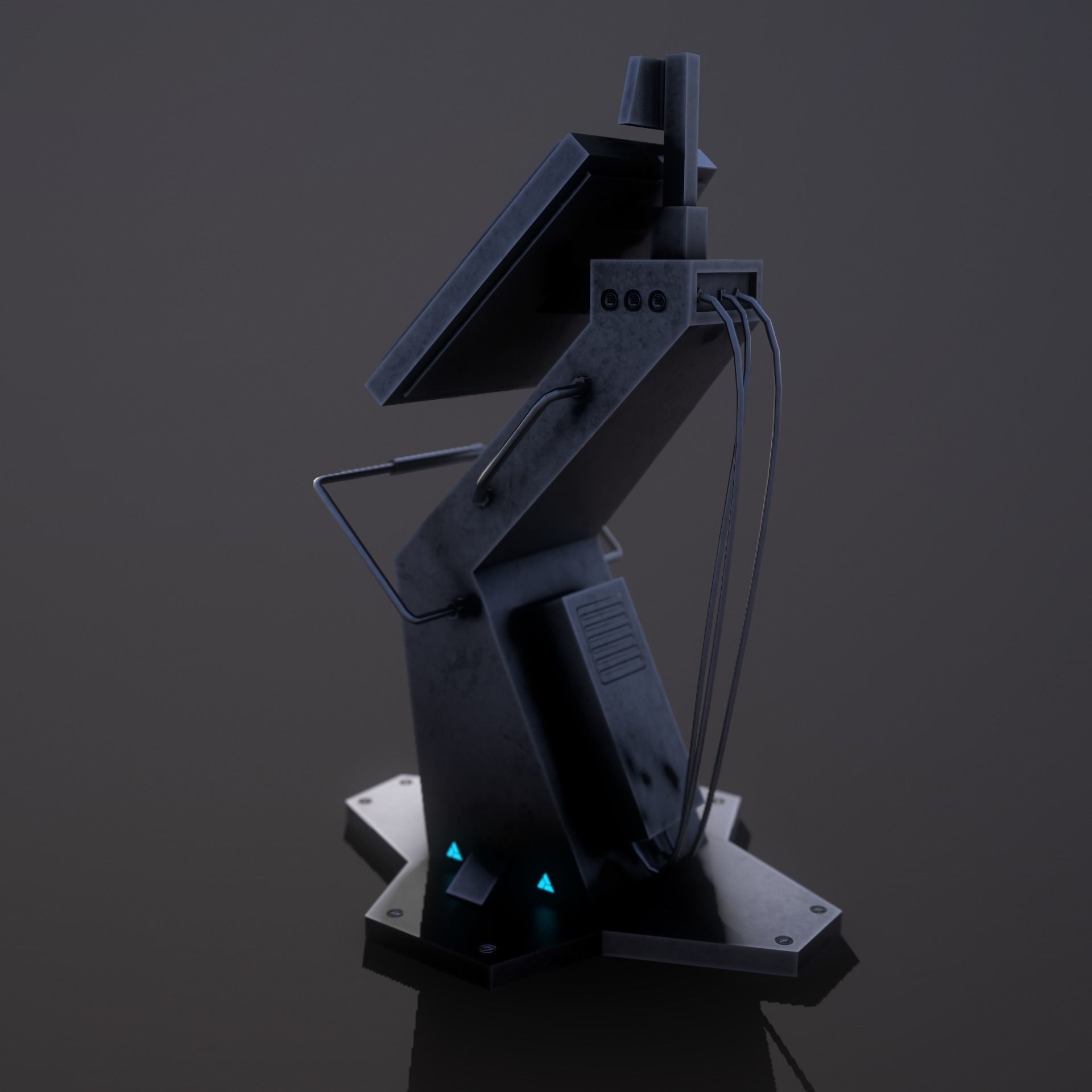 Sci-Fi Console-Computer Low-poly 3D model_3