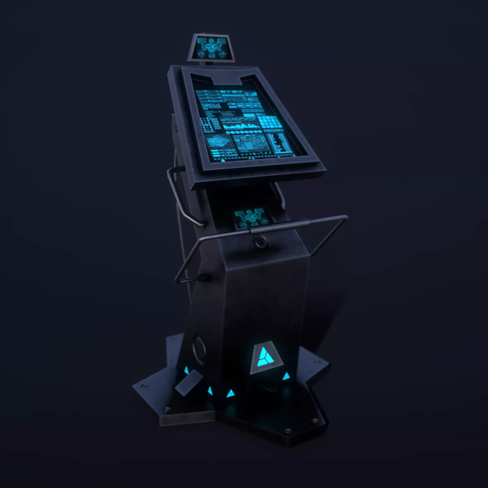 Sci-Fi Console-Computer Low-poly 3D model_0
