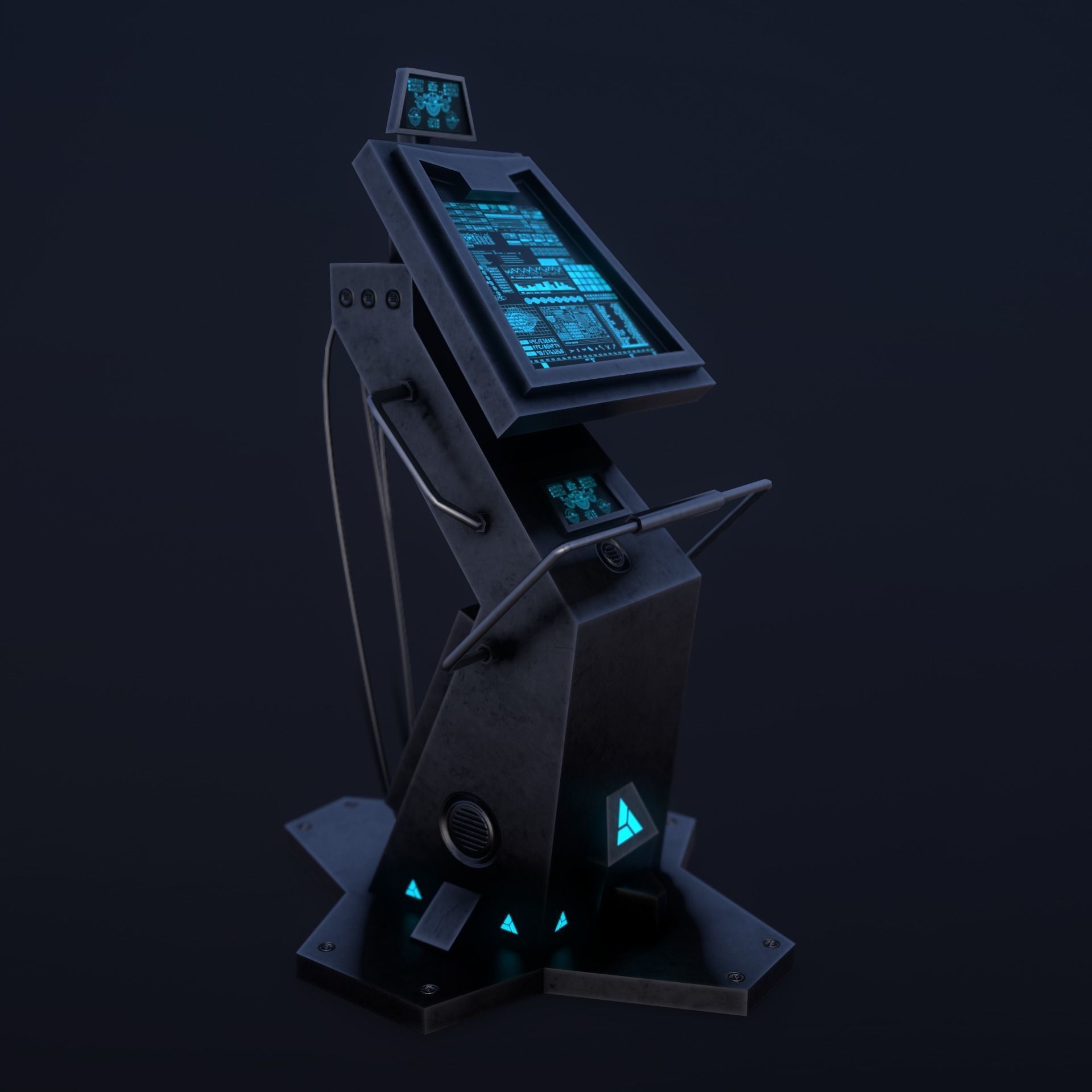 Sci-Fi Console-Computer Low-poly 3D model_5