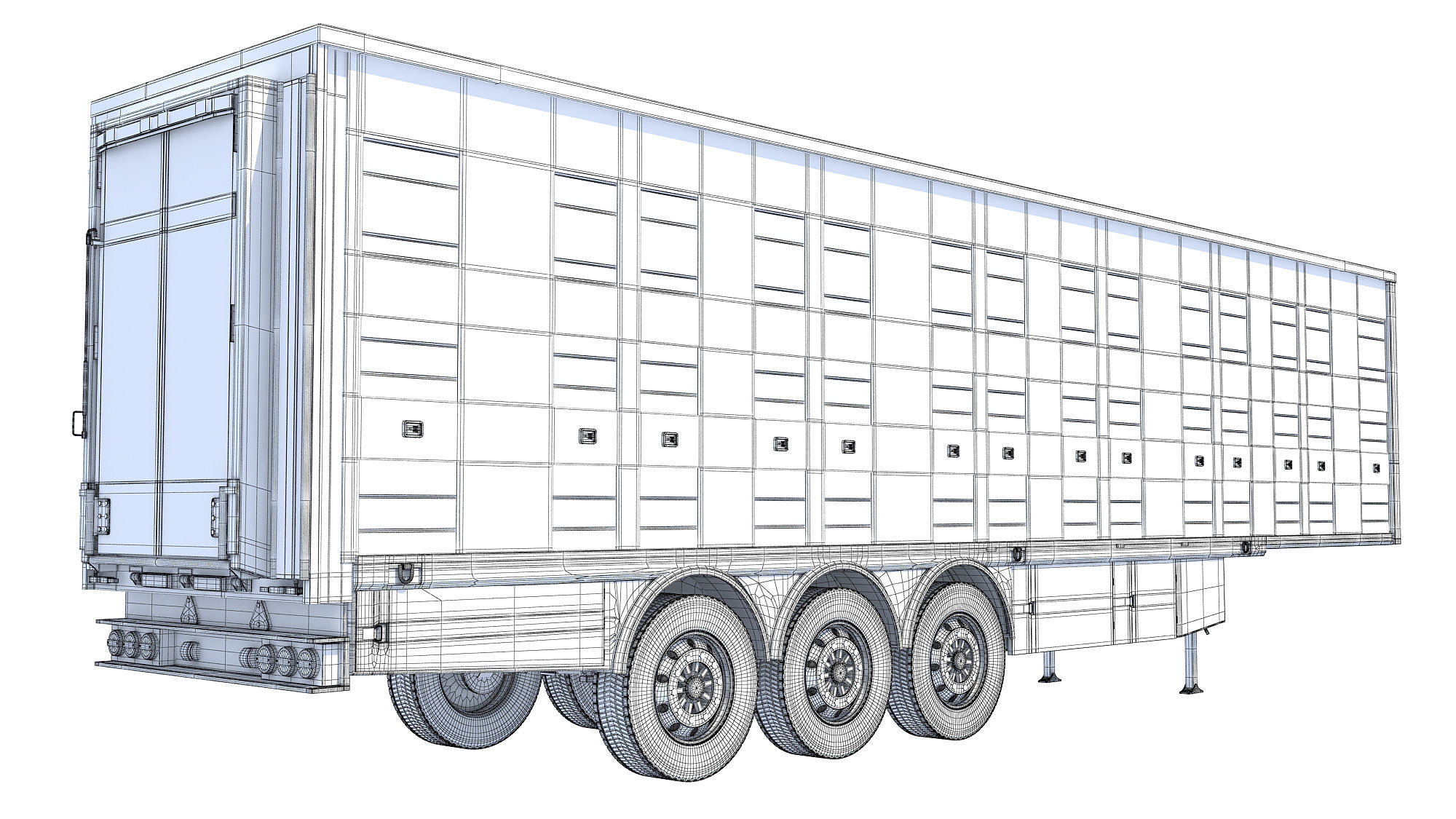 Animal Transport Trailer 3D model_15