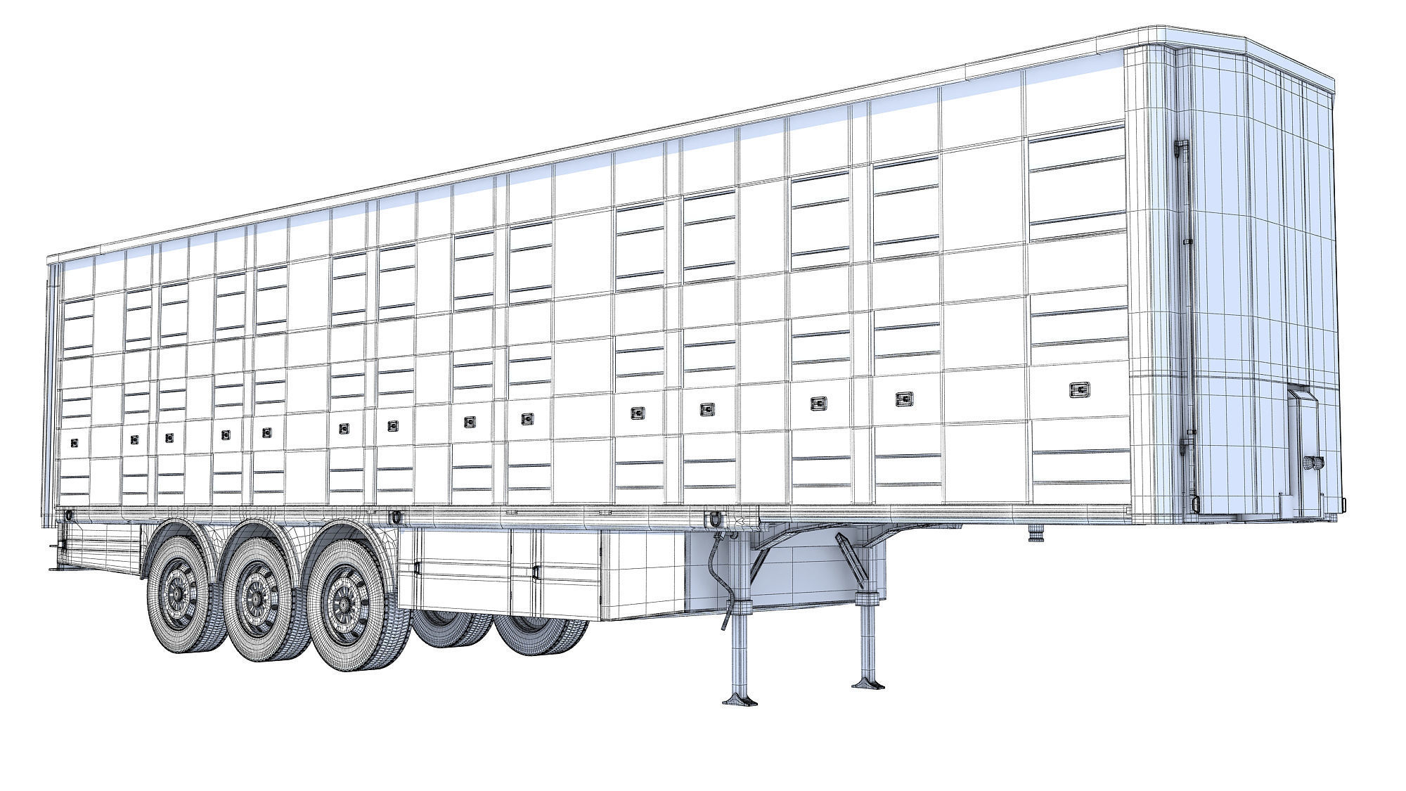 Animal Transport Trailer 3D model_16