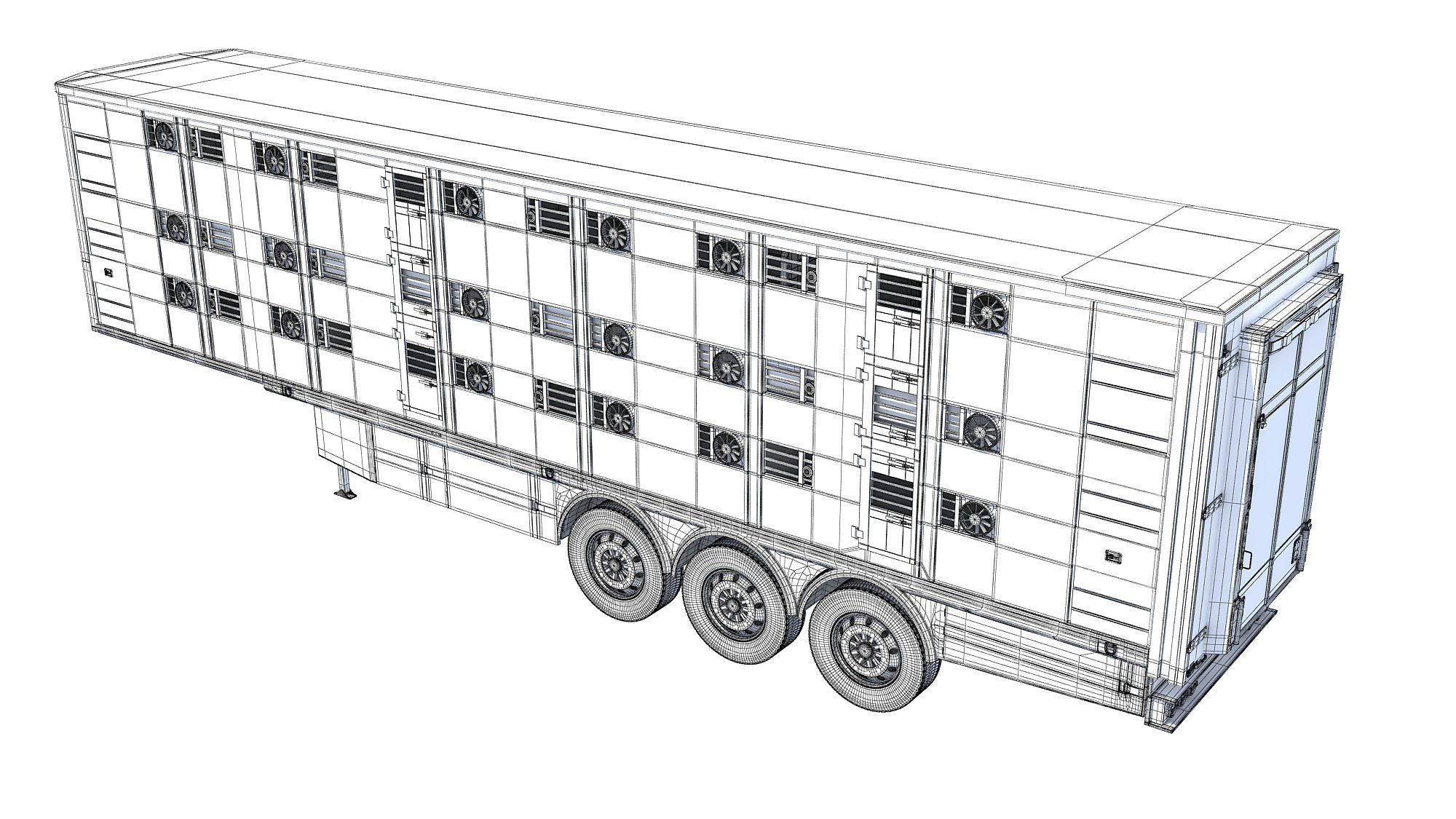 Animal Transport Trailer 3D model_14
