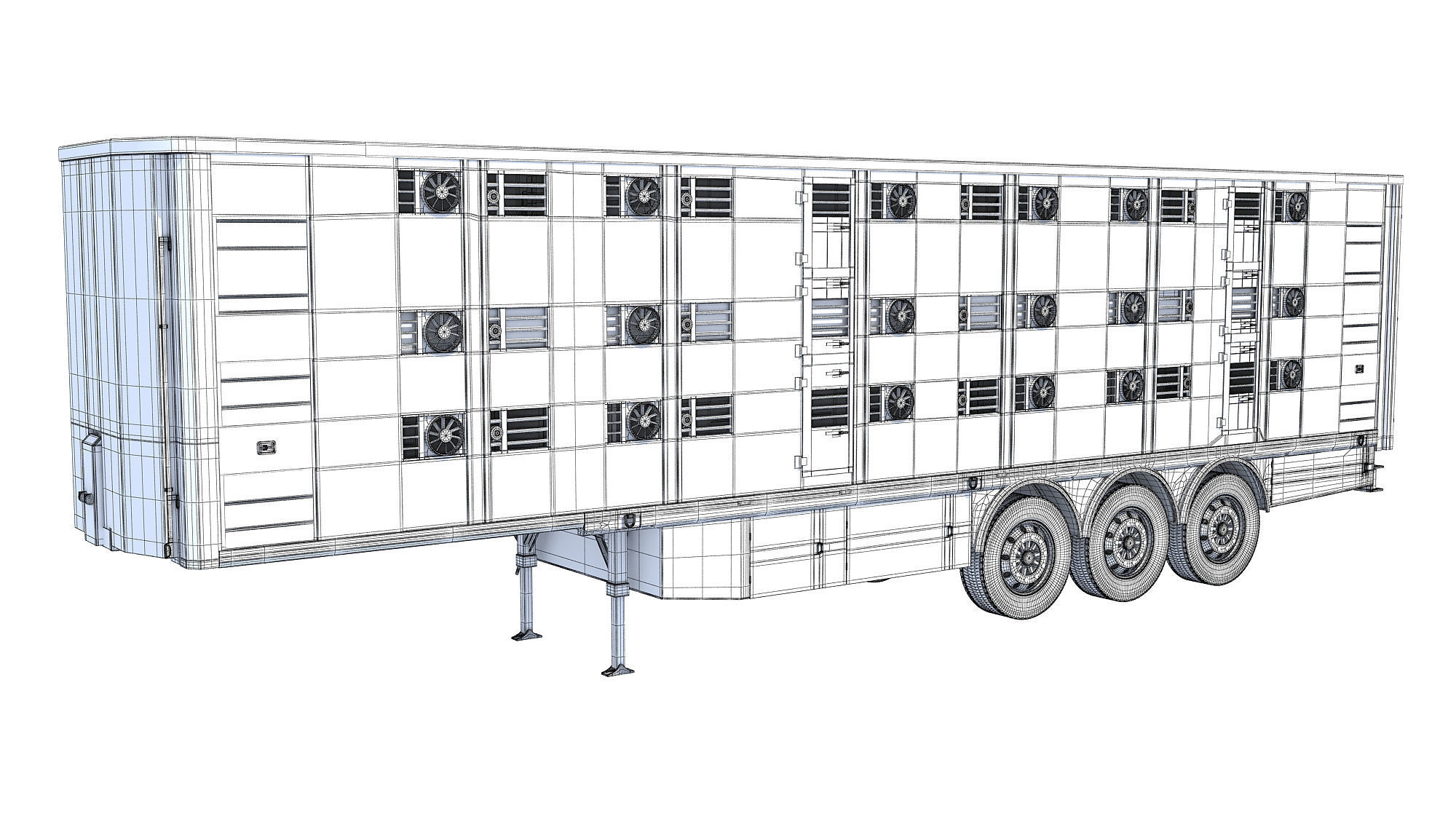 Animal Transport Trailer 3D model_13