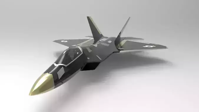 Jet F-22 Low-poly 3D model