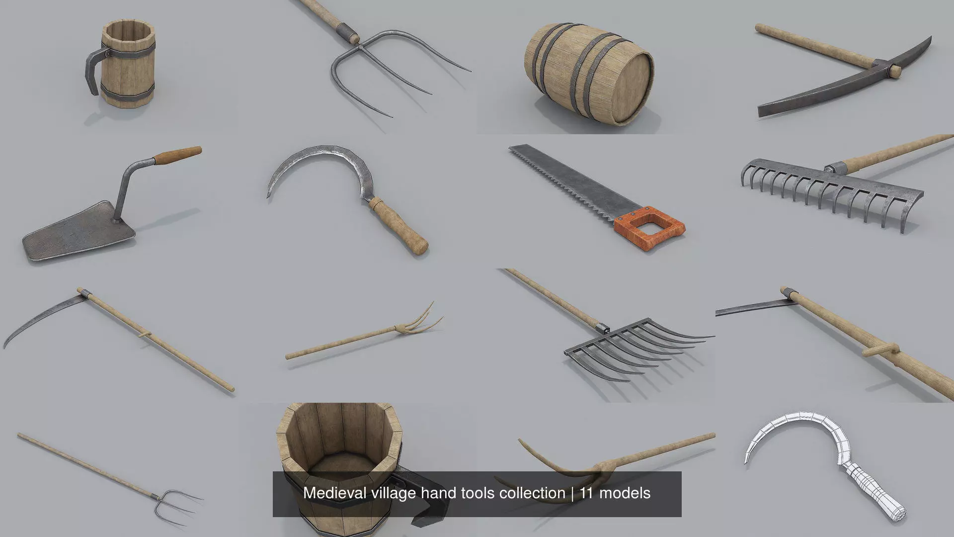 Medieval village hand tools collection _0