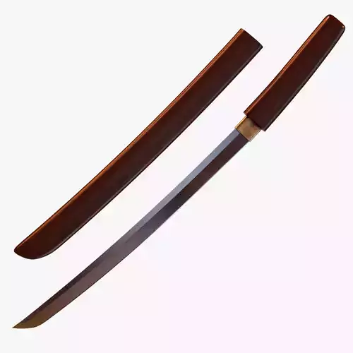 Kodachi japanese samurai sword 3D model