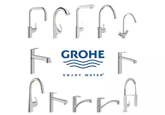 Collection of faucets Grohe 3D model