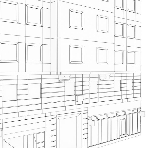 Building apartment with flat roof Low-poly 3D model_15