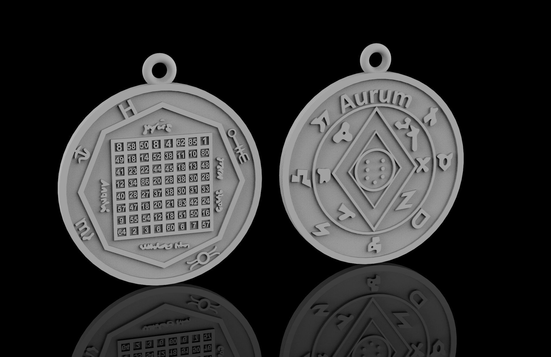 Pendant of Pentacle of Solomon Jupiter 3D print model_1