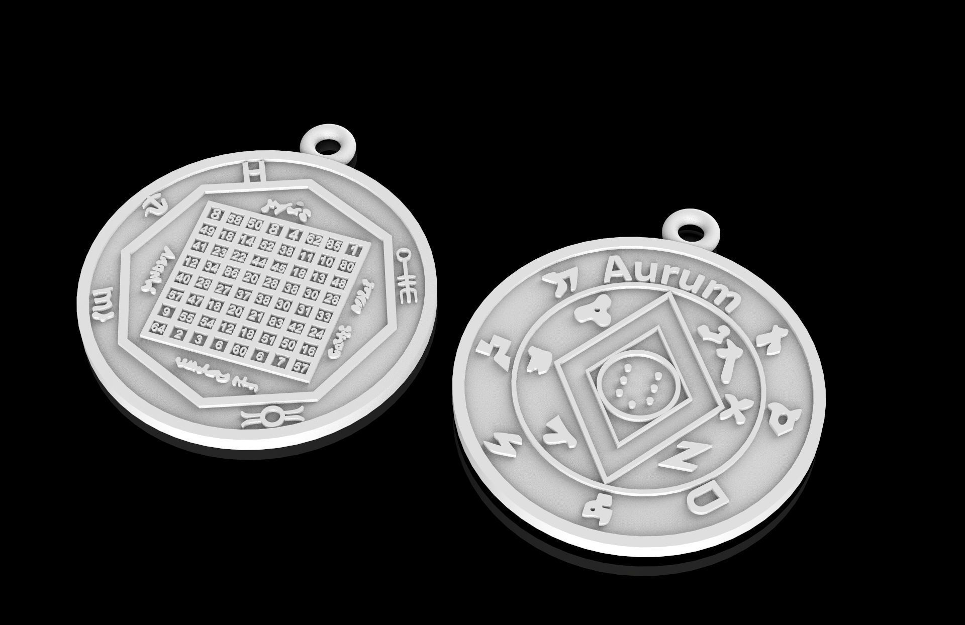 Pendant of Pentacle of Solomon Jupiter 3D print model_4