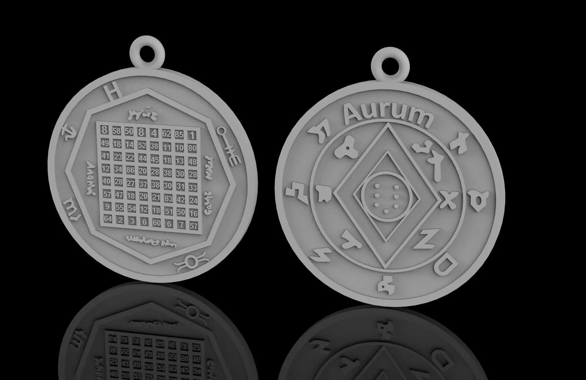 Pendant of Pentacle of Solomon Jupiter 3D print model_0