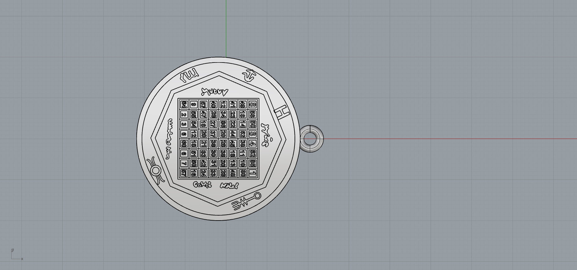 Pendant of Pentacle of Solomon Jupiter 3D print model_9