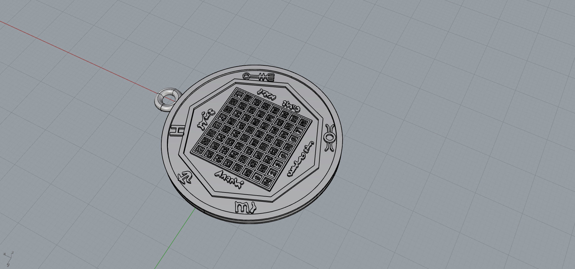Pendant of Pentacle of Solomon Jupiter 3D print model_14
