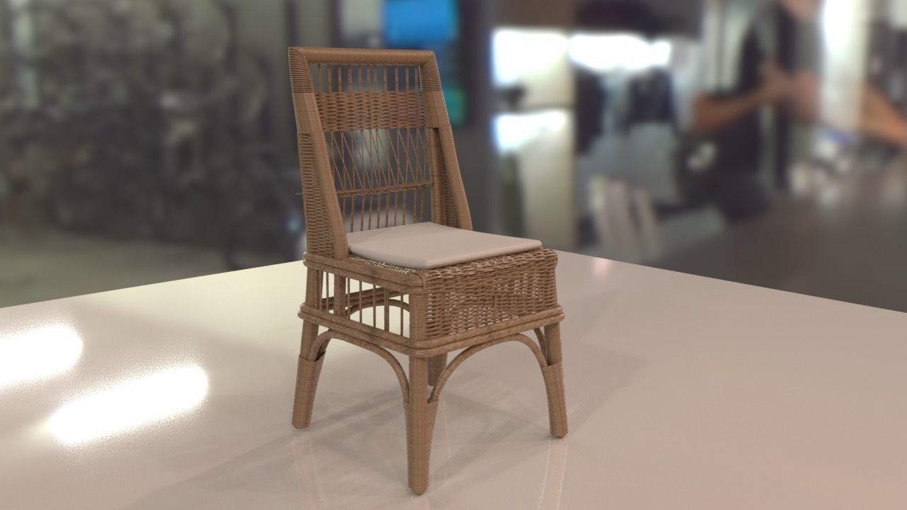 rattan chair or local chair 3D model_1