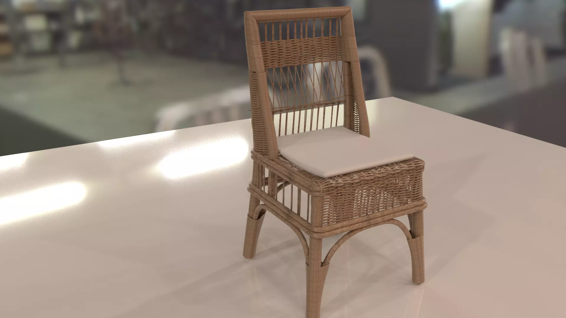 rattan chair or local chair 3D model_0