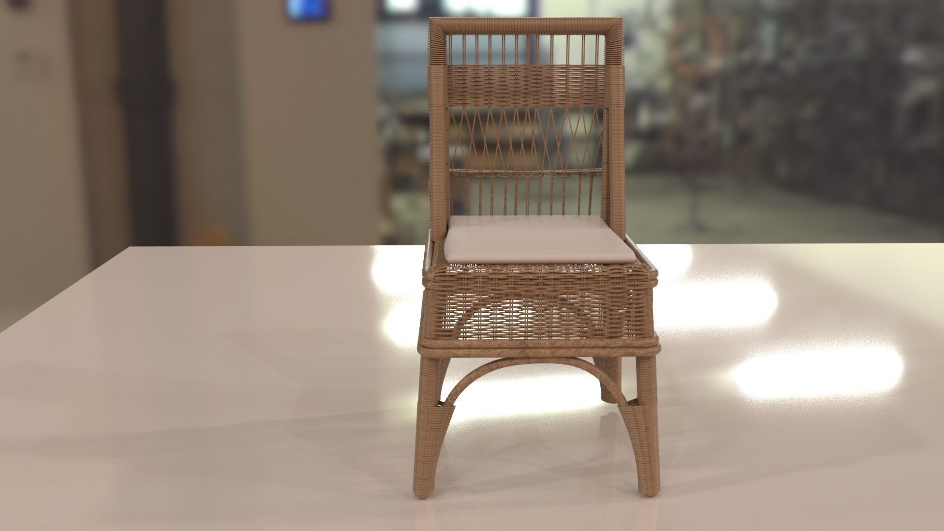 rattan chair or local chair 3D model_2
