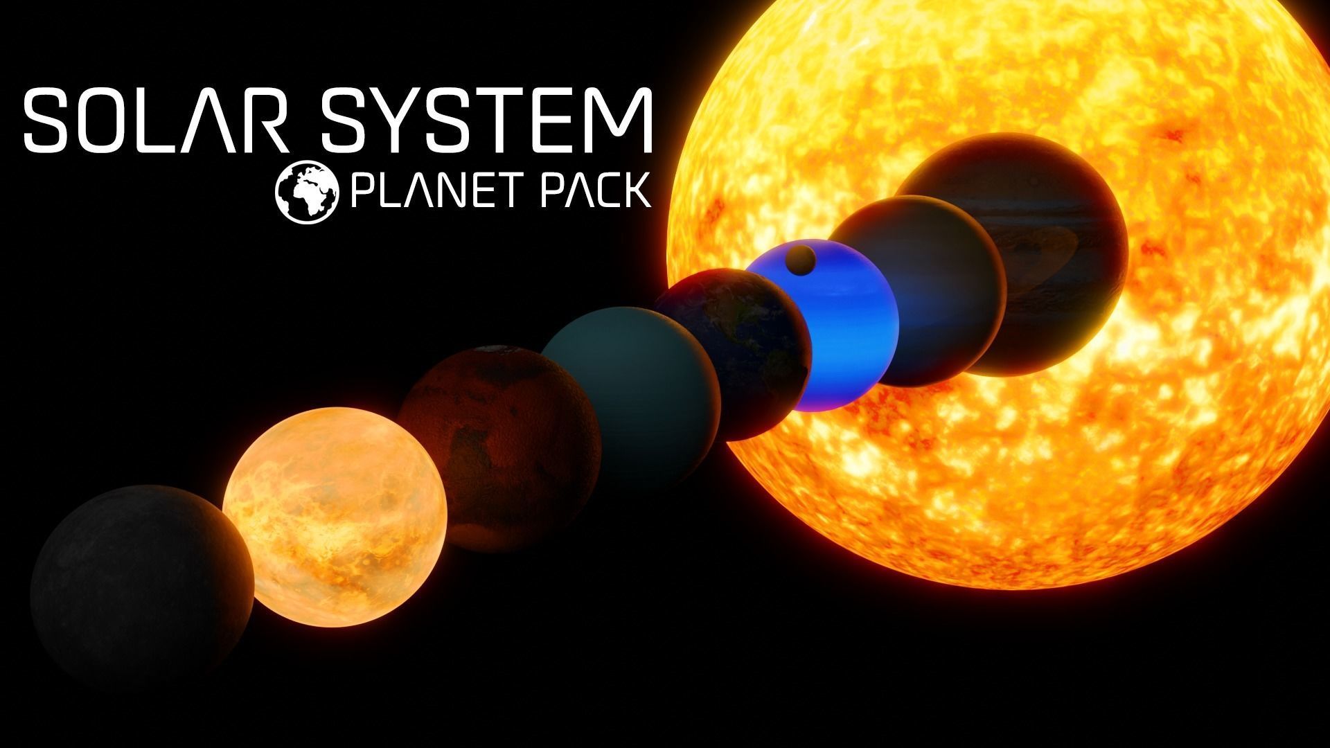 Solar system planet pack 3D model_0