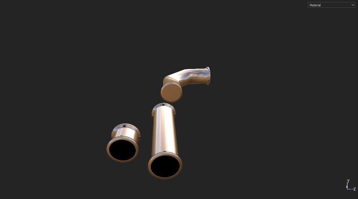 Bronze Pipes Free low-poly 3D model_1