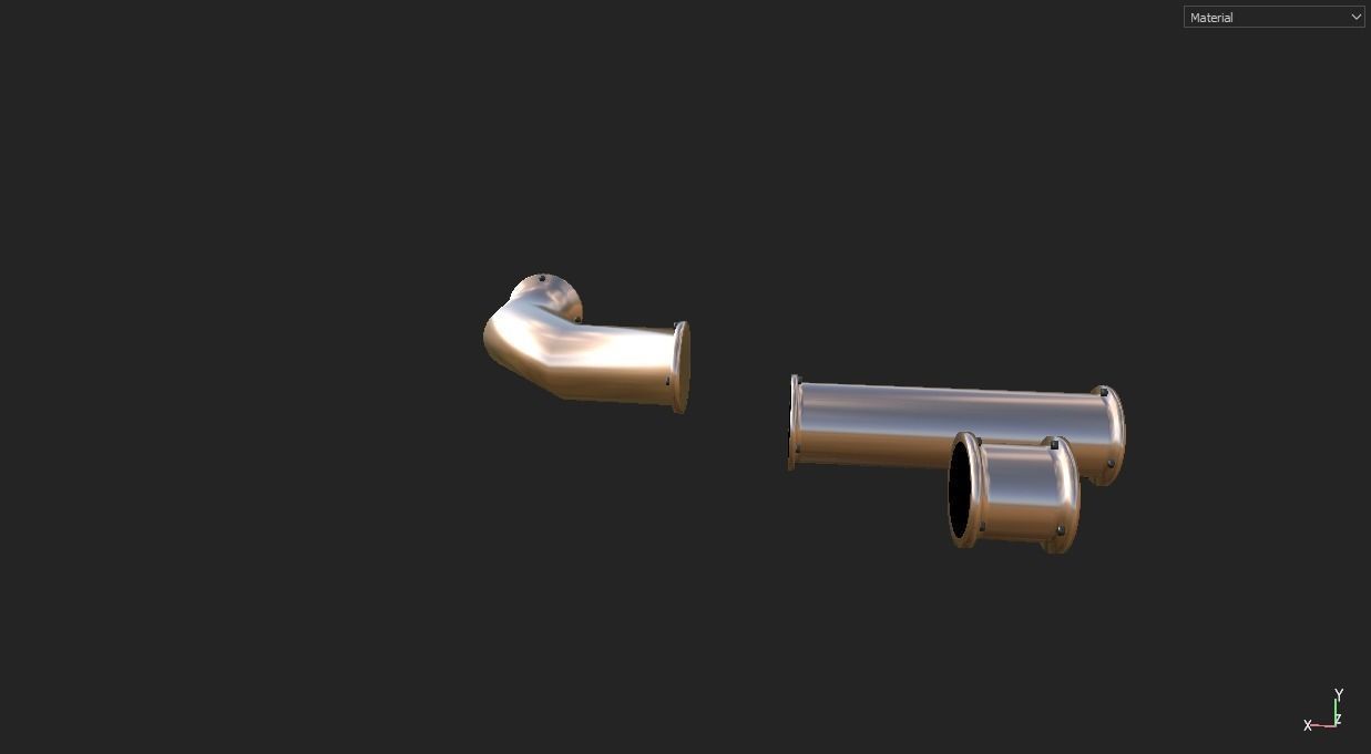 Bronze Pipes Free low-poly 3D model_7