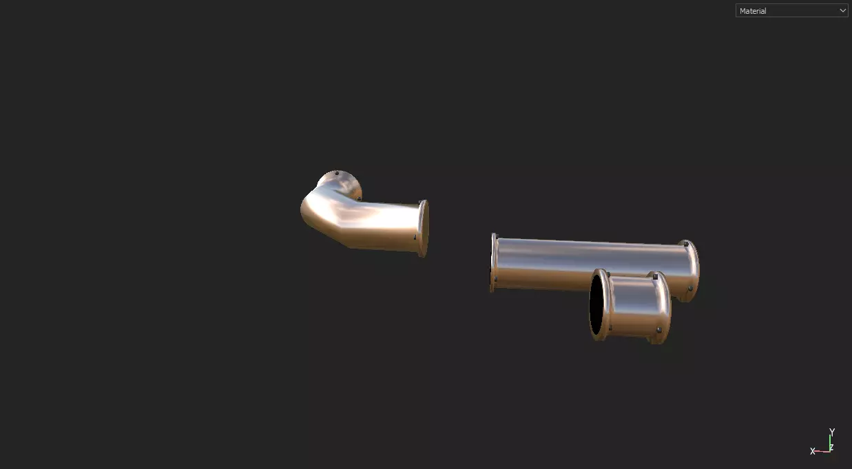 Bronze Pipes Free low-poly 3D model_0