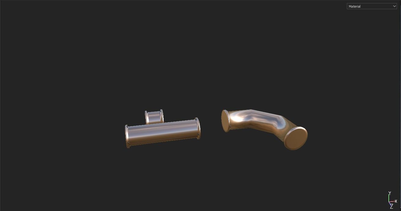 Bronze Pipes Free low-poly 3D model_6