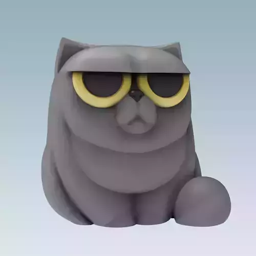 Grumpy Cat - Pen Holder  Free 3D print model