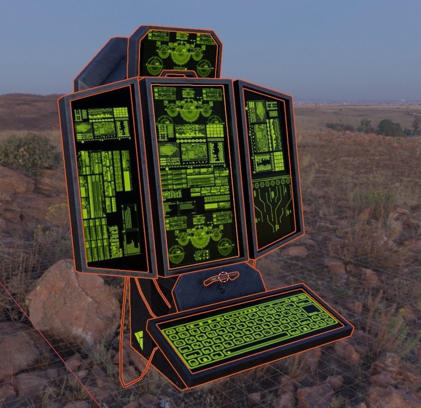 Sci-Fi Console-Computer 2 Low-poly 3D model_2