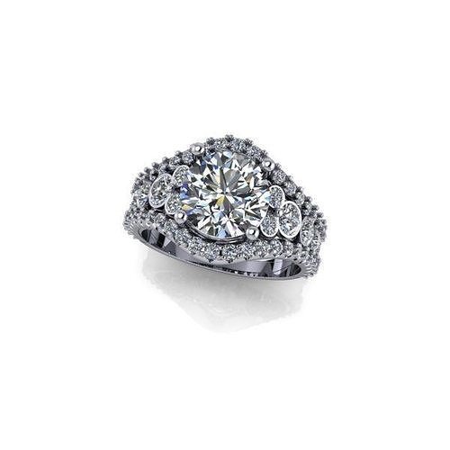 CJC076 Ladies womans womens diamond ruby emerald Rings 3D print model