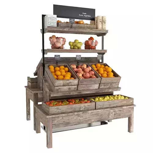  Shelves with products 3D model