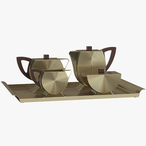 Decoration 25 Tea Set Art Deco 3D model