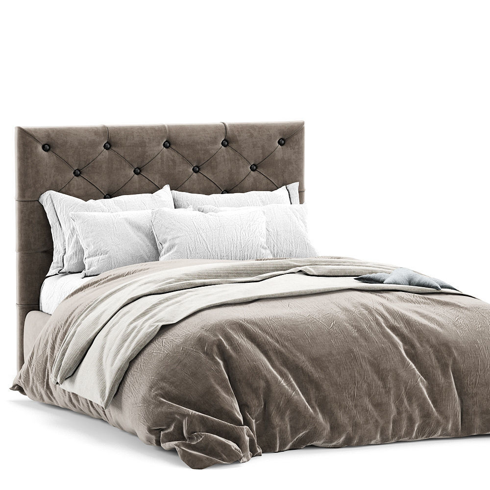 Kingston Queen Bed 3D model_2