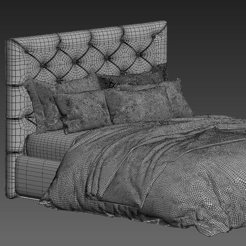 Kingston Queen Bed 3D model_3
