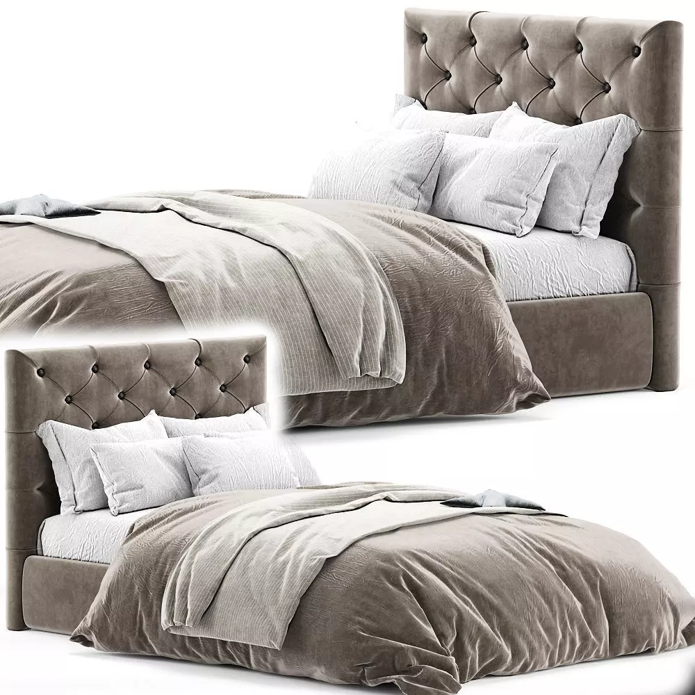 Kingston Queen Bed 3D model_0