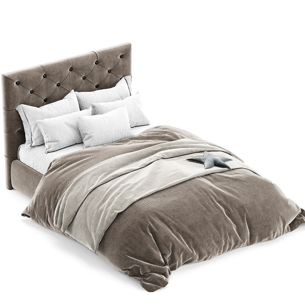 Kingston Queen Bed 3D model_1