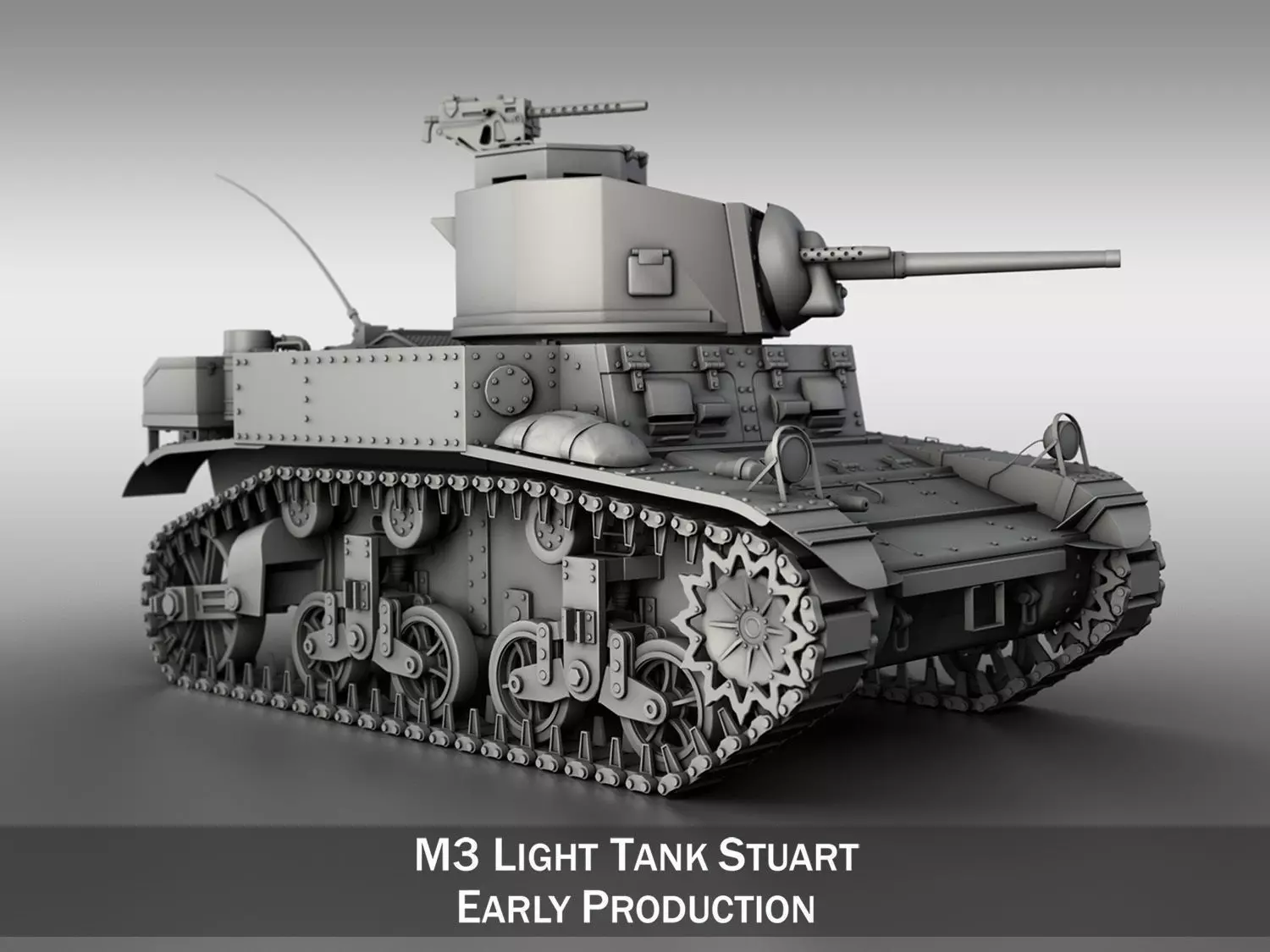 M3 US Light Tank Stuart 3D model