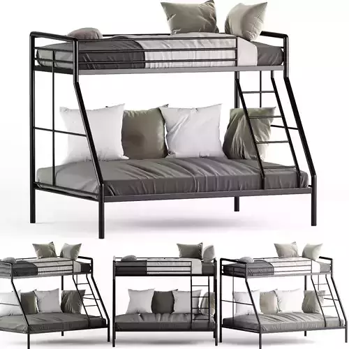 Parsons Twin Over Bunk Child Bed 3D model
