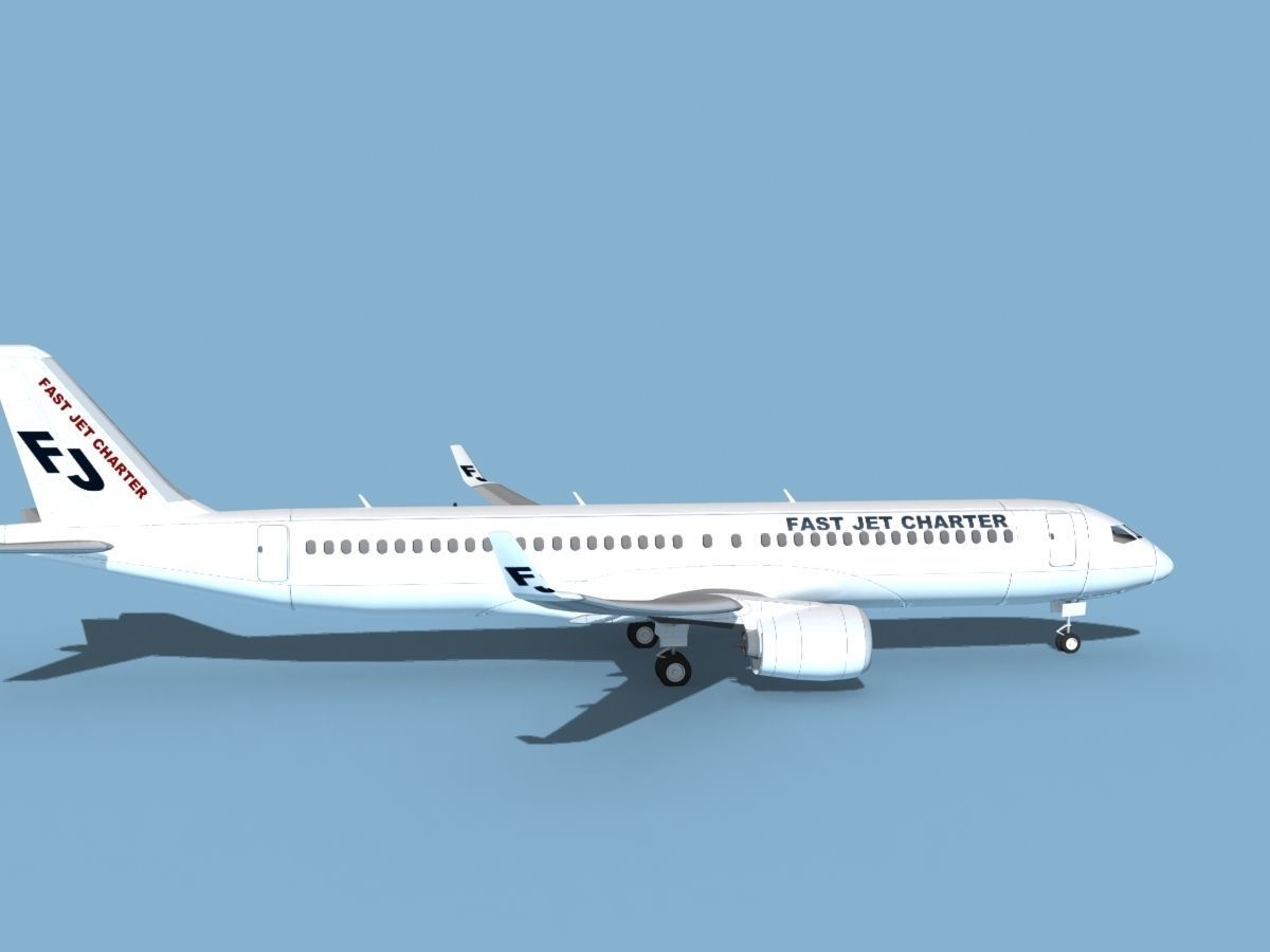 Airbus A220-300 Fast Jet Charter 3D model_4