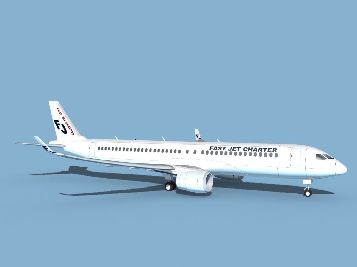 Airbus A220-300 Fast Jet Charter 3D model_3