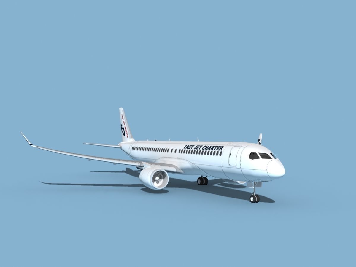 Airbus A220-300 Fast Jet Charter 3D model_2