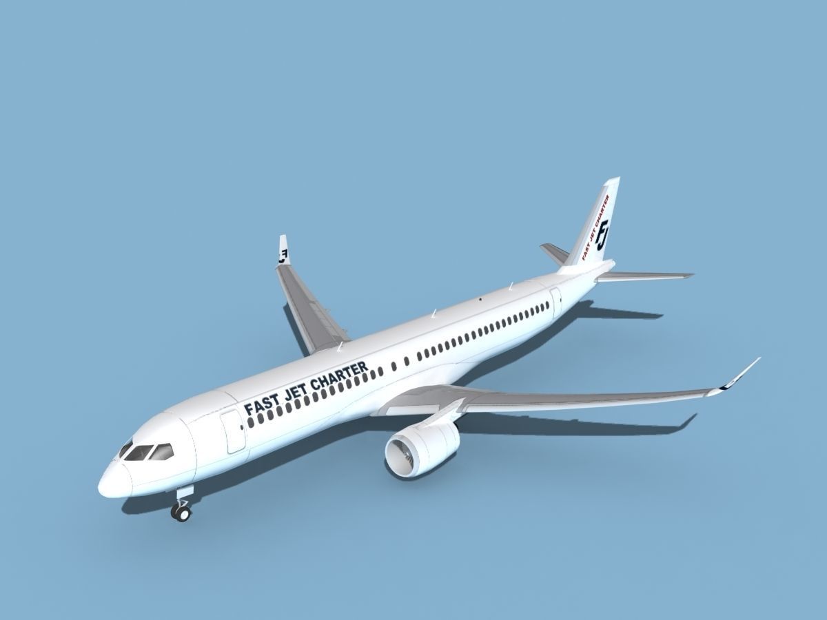 Airbus A220-300 Fast Jet Charter 3D model_10