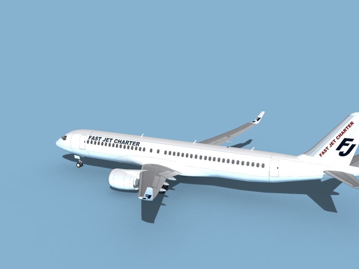 Airbus A220-300 Fast Jet Charter 3D model_8
