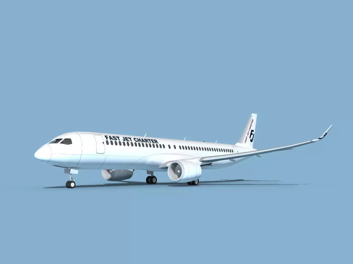 Airbus A220-300 Fast Jet Charter 3D model_0