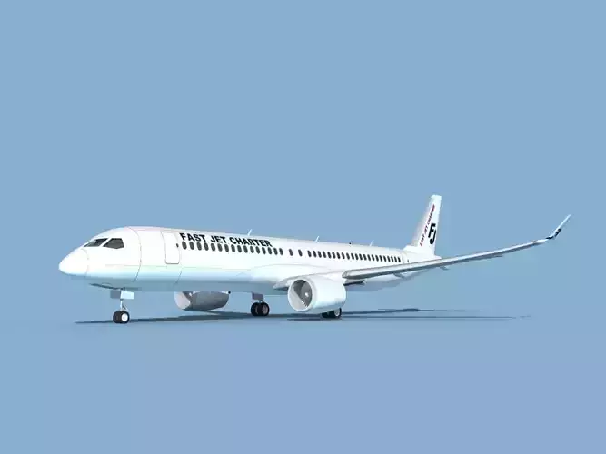 Airbus A220-300 Fast Jet Charter 3D model
