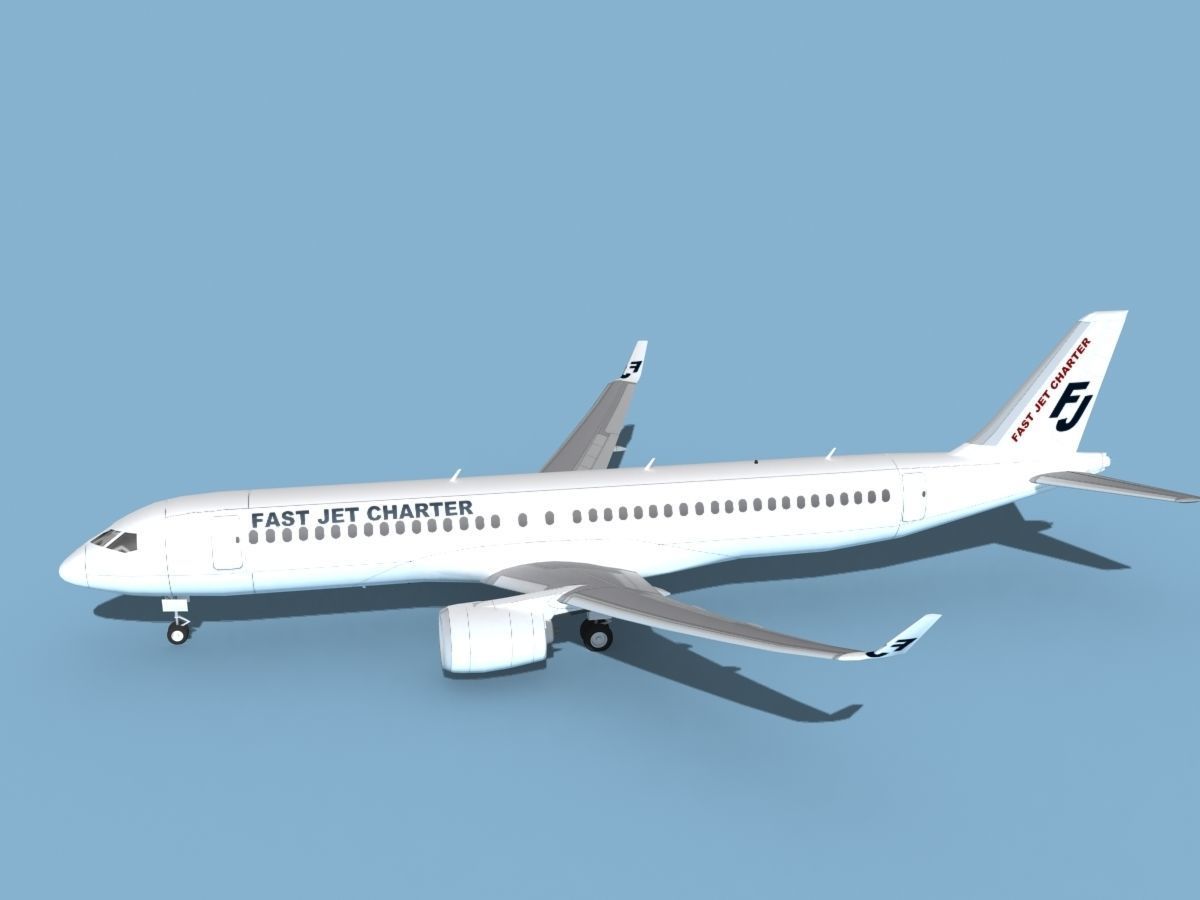 Airbus A220-300 Fast Jet Charter 3D model_9