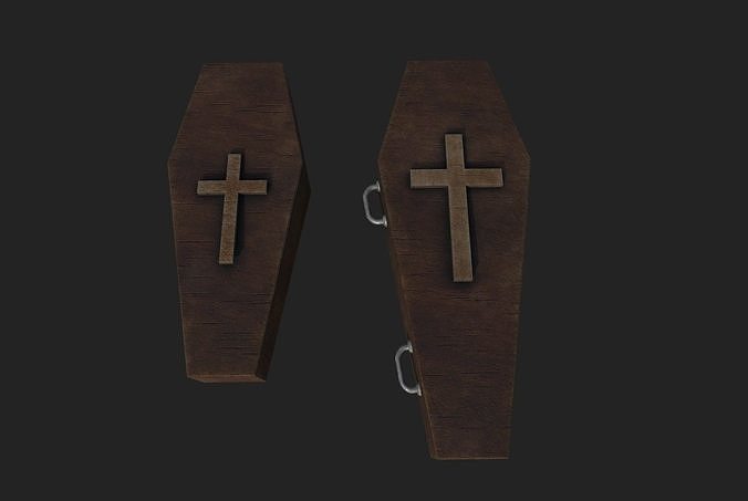 Coffin wood Low-poly 3D model